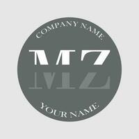 iniziale mz logo lettera monogramma lusso mano disegnato vettore