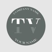iniziale tv logo lettera monogramma lusso mano disegnato vettore