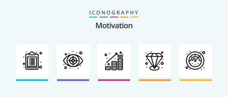 motivazione linea 5 icona imballare Compreso compito. ok. i soldi. copia. piramide. creativo icone design vettore