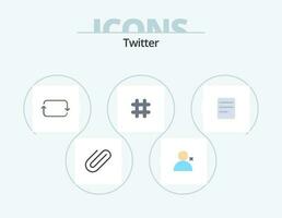 cinguettio piatto icona imballare 5 icona design. Chiacchierare. Twitter. davanti. Twitter. hash etichetta vettore
