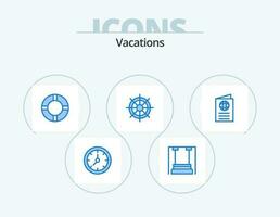 vacanze blu icona imballare 5 icona design. globo. ruota. asilo. nave ruota. barca vettore
