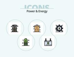 energia e energia linea pieno icona imballare 5 icona design. potenza. sviluppo. potenza. potenza. ricarica vettore
