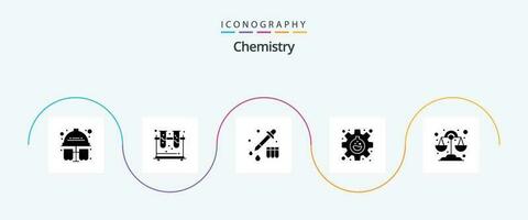chimica glifo 5 icona imballare Compreso scienza. chimica. chimica. ricerca. borraccia vettore