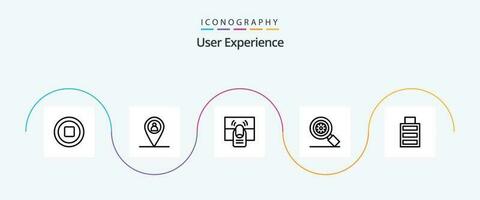 utente Esperienza linea 5 icona imballare Compreso Ingranaggio . ricerca . uno vettore