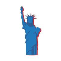 stile piatto della statua della libertà di new york vettore