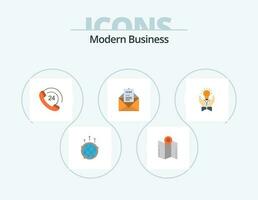 moderno attività commerciale piatto icona imballare 5 icona design. attività commerciale. notizia. Posizione. sostegno. comunicazione vettore