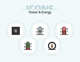 energia e energia linea pieno icona imballare 5 icona design. potenza. elettricità. energia. batteria. misurazione vettore