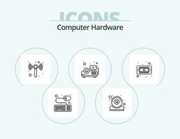 computer hardware linea icona imballare 5 icona design. tecnologia. hardware. tecnologia. computer. energia vettore