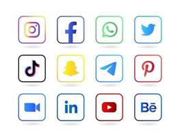 logo rotondo sui social media vettore