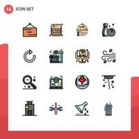 16 creativo icone moderno segni e simboli di freccia Hobby cibo bowling nozze modificabile creativo vettore design elementi
