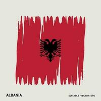 Albania bandiera spazzola vettore ictus, bandiera di Albania nel grunge spazzola ictus.