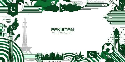 contento indipendenza giorno di Pakistan, illustrazione sfondo disegno, nazione tema vettore