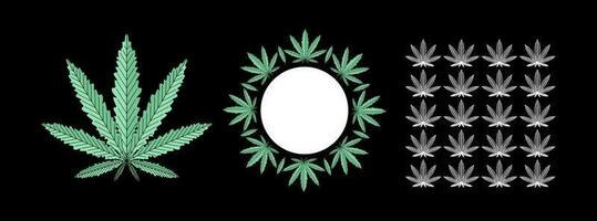 canapa marijuana. pianta elementi per design vettore