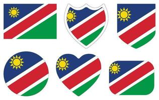namibia bandiera design forma impostare. bandiera di namibia design forma impostato vettore