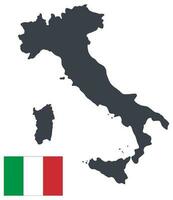 Italia carta geografica con Italia bandiera. vettore