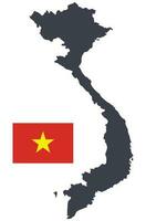 Vietnam carta geografica e vietnamita bandiera vettore