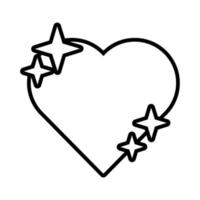 icona di stile della linea dell'amore del cuore vettore