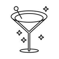 icona di stile della linea di drink cocktail freschi vettore