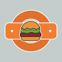 hamburger logo design vettore modello, veloce cibo logo, distintivo piatto moderno minimo design illustrazione.