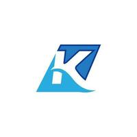 lettera K logo con onda e acqua spruzzo forma, creativo iniziale lettera, aziendale identità, fresco lettera logo vettore
