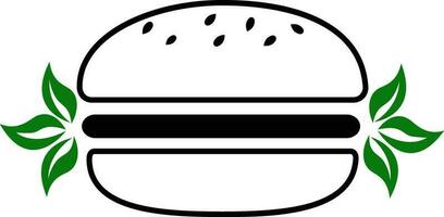 vettore Hamburger icona con lattuga le foglie. il hamburger icona è evidenziato su un' bianca sfondo. moderno e modificabile hamburger icona. semplice vettore illustrazione di icone.
