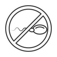salute sessuale sesso sicuro icona linea simbolo sperma proibito vettore