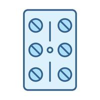 La linea ginecologica delle pillole contraccettive per la salute sessuale riempie l'icona blu