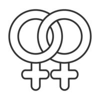 icona della linea di relazione lesbica femminile della salute sessuale vettore