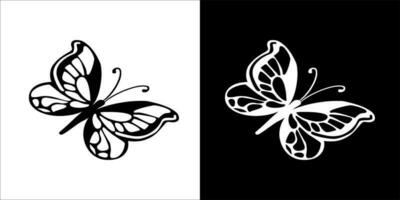 illustrazione, vettore grafico di farfalla icona, nero e bianca colore su trasparente sfondo
