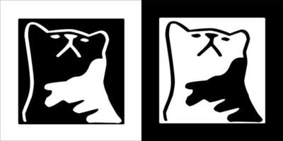 illustrazione, vettore grafico di gatto icona, nero e bianca colore su trasparente sfondo
