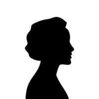 donna avatar profilo. vettore silhouette di un' donna di testa o icona isolato su un' bianca sfondo. simbolo di femmina bellezza.