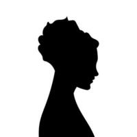 donna avatar profilo. vettore silhouette di un' donna di testa o icona isolato su un' bianca sfondo. simbolo di femmina bellezza.