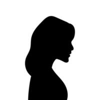 donna avatar profilo. vettore silhouette di un' donna di testa o icona isolato su un' bianca sfondo. simbolo di femmina bellezza.