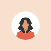 monocromatico donna avatar silhouette. utente icona vettore nel di moda piatto design.