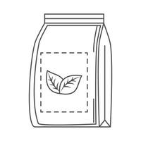 pacchetto di prodotti per il tè linea di dessert a base di erbe stile icona vettore