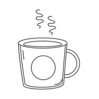 tè caldo tazza da tè bevanda salute linea icona stylecup vettore