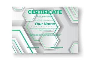 design moderno del certificato con sfondo geometrico astratto vettore