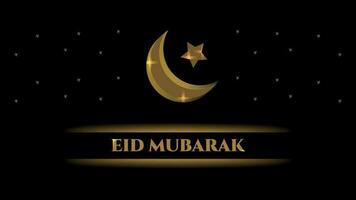 eid mubarak saluti con mezzaluna Luna e stelle vettore