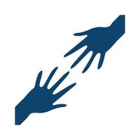 le mani supportano l'icona della sagoma del gesto gesture vettore