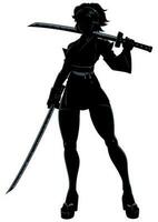 manga samurai femmina silhouette vettore