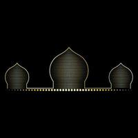 bellissimo islamico cupola nel d'oro pendenza Masjid palazzo moschea santo posto monumento culto vettore