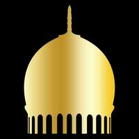 bellissimo islamico cupola nel d'oro pendenza Masjid palazzo moschea santo posto monumento culto vettore