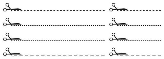 forbici con tagliare tratteggiata linea vettore illustrazione collezione