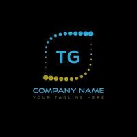tg lettera logo design su nero sfondo. tg creativo iniziali lettera logo concetto. tg unico design. vettore