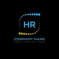 hr lettera logo design su nero sfondo. hr creativo iniziali lettera logo concetto. hr unico design. vettore