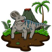 cartone animato protoceratopo nel il giungla vettore