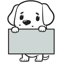 cane, cucciolo portafortuna logo, Tenere vuoto cartello vettore