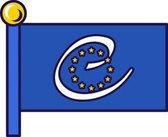 consiglio di Europa ufficiale bandiera su pennone vettore