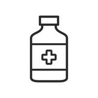 medicina bottiglia icona. farmaci bevanda simbolo. piatto vettore illustrazione