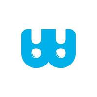 lettera w far cadere blu acqua design logo vettore